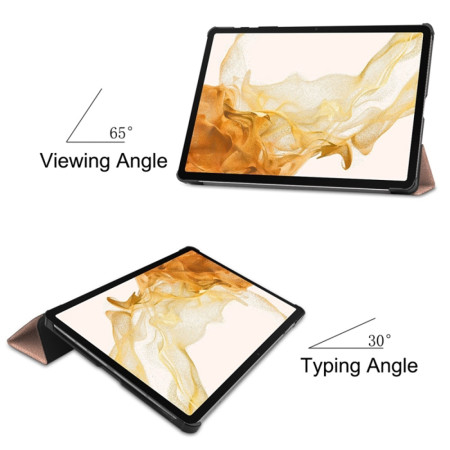 Husa tableta compatibila Samsung Galaxy Tab S9 / S9 FE Plus, FoldPro cu Microfibra, Auto Sleep/Wake, Rose Gold
