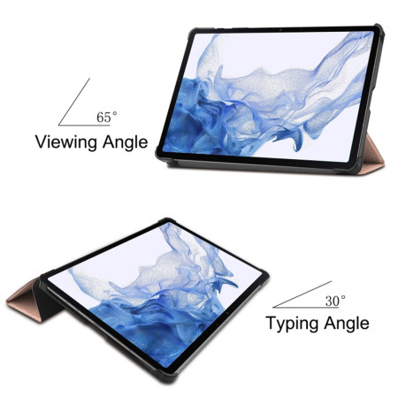 Husa tableta compatibila Samsung Galaxy Tab S9 / S9 FE, FoldPro cu Microfibra, Auto Sleep/Wake, Rose Gold
