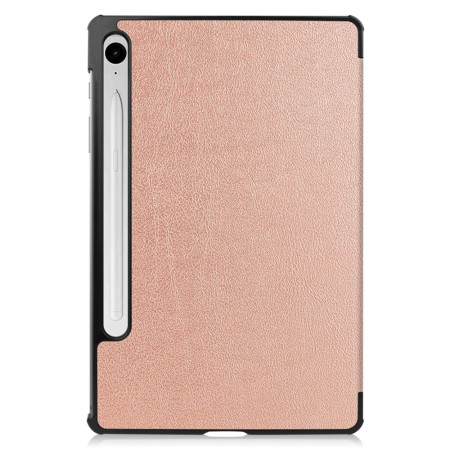 Husa tableta compatibila Samsung Galaxy Tab S9 / S9 FE, FoldPro cu Microfibra, Auto Sleep/Wake, Rose Gold