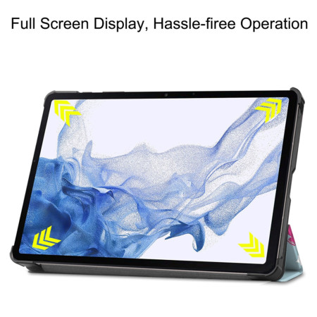 Husa tableta compatibila Samsung Galaxy Tab S9 / S9 FE, FoldPro cu Microfibra, Auto Sleep/Wake, Unicorn