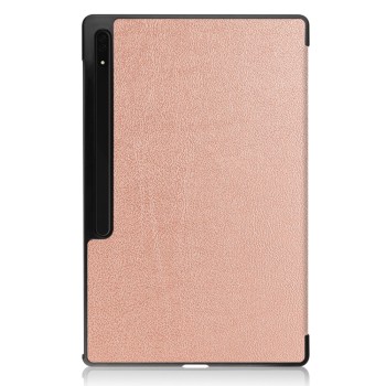 Husa tableta compatibila Samsung Galaxy Tab S8 Ultra / S9 Ultra, FoldPro cu Microfibra, Auto Sleep/Wake, Rose Gold