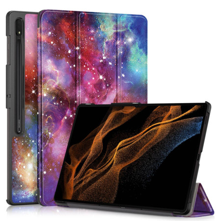Husa tableta compatibila Samsung Galaxy Tab S8 Ultra / S9 Ultra, FoldPro cu Microfibra, Auto Sleep/Wake, Galaxy