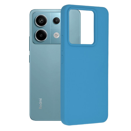 Husa de telefon compatibila Xiaomi Redmi Note 13 Pro / Poco X6 Pro, Antiamprenta, Interior Microfibra, Camera Extra Pro, Denim Blue