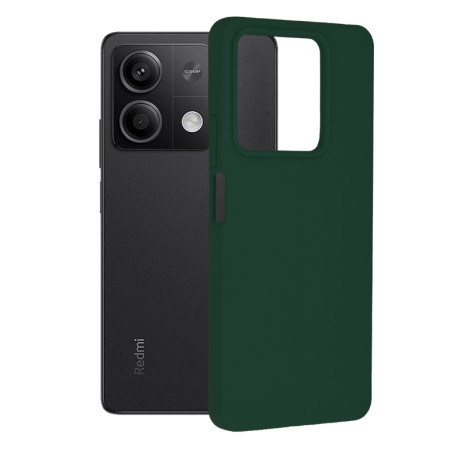 Husa de telefon compatibila Xiaomi Redmi Note 13, Antiamprenta, Interior Microfibra, Camera Extra Pro, Dark Green