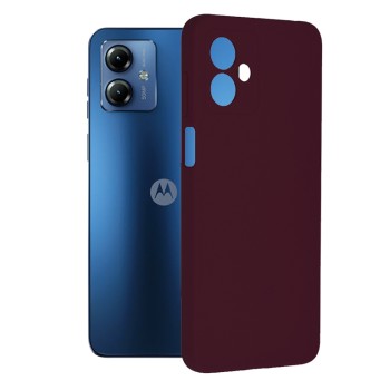 Husa de telefon compatibila Motorola Moto G14, Antiamprenta, Interior Microfibra, Camera Extra Pro, Plum Violet