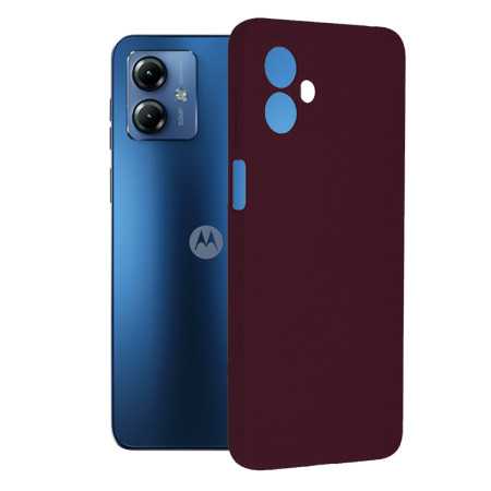 Husa de telefon compatibila Motorola Moto G14, Antiamprenta, Interior Microfibra, Camera Extra Pro, Plum Violet