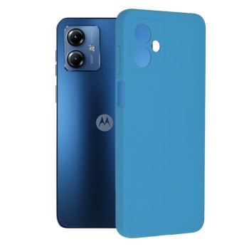 Husa de telefon compatibila Motorola Moto G14, Antiamprenta, Interior Microfibra, Camera Extra Pro, Denim Blue