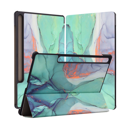 Husa tableta compatibila Samsung Galaxy Tab S9 / S9 FE Plus, FoldPro cu Microfibra, Auto Sleep/Wake, Green Time