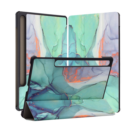 Husa tableta compatibila Samsung Galaxy Tab S9 / S9 FE, FoldPro cu Microfibra, Auto Sleep/Wake, Green Time