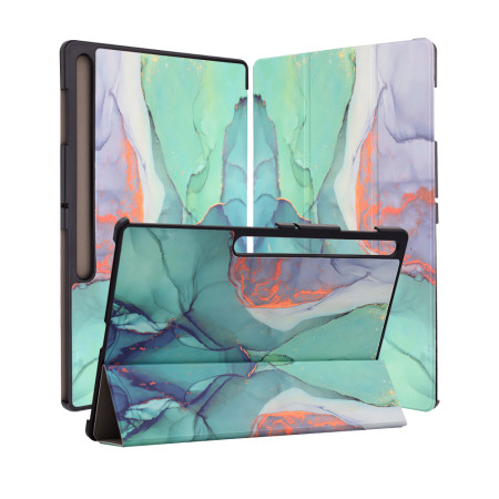Husa tableta compatibila Samsung Galaxy Tab S8 Ultra / S9 Ultra, FoldPro cu Microfibra, Auto Sleep/Wake, Green Time