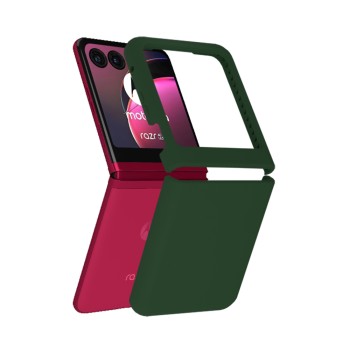 Husa de telefon compatibila Motorola Razr 40 Ultra, Antiamprenta, Interior Microfibra, Camera Extra Pro, Dark Green