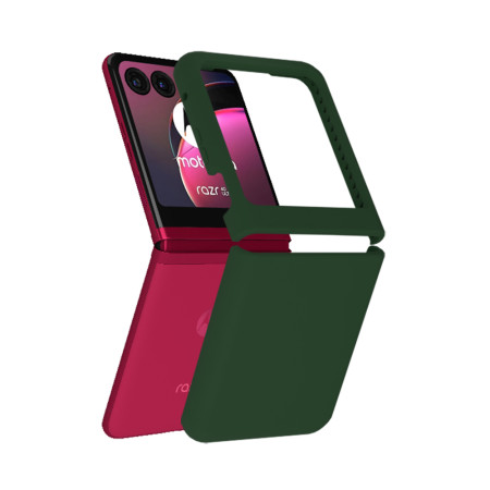 Husa de telefon compatibila Motorola Razr 40 Ultra, Antiamprenta, Interior Microfibra, Camera Extra Pro, Dark Green