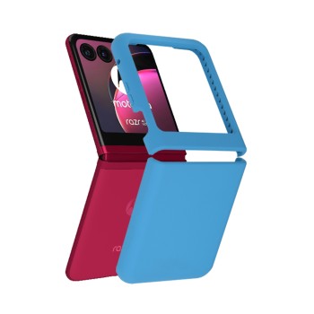 Husa de telefon compatibila Motorola Razr 40 Ultra, Antiamprenta, Interior Microfibra, Camera Extra Pro, Denim Blue