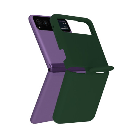 Husa de telefon compatibila Motorola Razr 40, Antiamprenta, Interior Microfibra, Camera Extra Pro, Dark Green