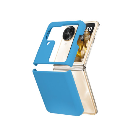 Husa de telefon compatibila Oppo Find N3 Flip, Antiamprenta, Interior Microfibra, Camera Extra Pro, Denim Blue
