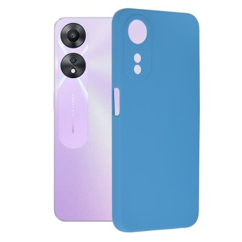 Husa de telefon compatibila Oppo A58 5G / A78 5G, Antiamprenta, Interior Microfibra, Camera Extra Pro, Denim Blue