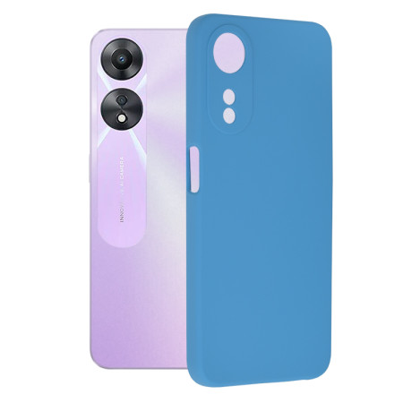Husa de telefon compatibila Oppo A58 5G / A78 5G, Antiamprenta, Interior Microfibra, Camera Extra Pro, Denim Blue