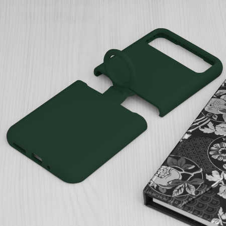 Husa de telefon compatibila Motorola Razr 40, Antiamprenta, Interior Microfibra, Camera Extra Pro, Dark Green