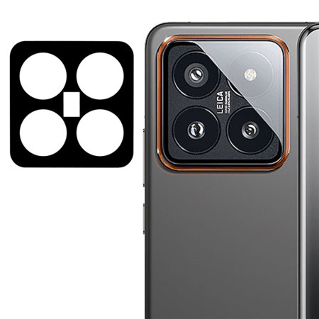 Folie Camera Foto compatibila Xiaomi 14 Pro, 9H Anti Explozie Securizata, Negru