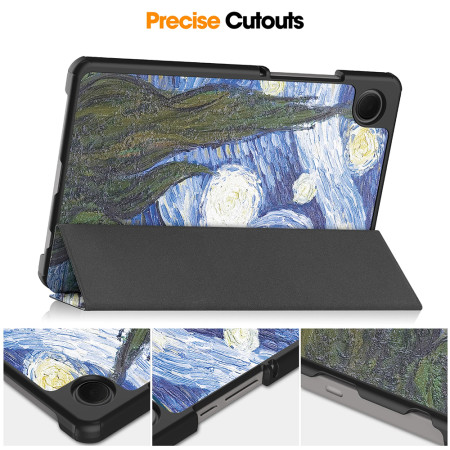 Husa tableta compatibila Samsung Galaxy Tab A9, FoldPro cu Microfibra, Auto Sleep/Wake, Starry Night