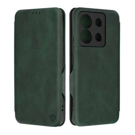 Husa tip carte pentru Xiaomi Redmi Note 13 Pro / Poco X6 Pro, Techsuit, Inchidere Magnetica, Green
