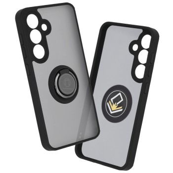 Husa telefon compatibila Samsung Galaxy S24, Glinth Magnet Auto si Inel Rotativ, Negru