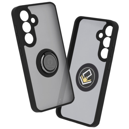 Husa telefon compatibila Samsung Galaxy S24, Glinth Magnet Auto si Inel Rotativ, Negru