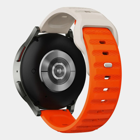 Curea pentru Samsung Galaxy Watch 4/5/Active 2, Huawei Watch GT 3 (42mm)/GT 3 Pro (43mm), Orange Beige