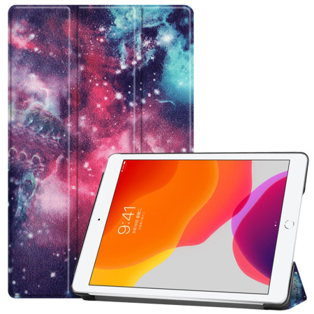 Husa tableta compatibila Apple iPad 10.2 2019/2020/2021, FoldPro cu Microfibra, Auto Sleep/Wake, Galaxy