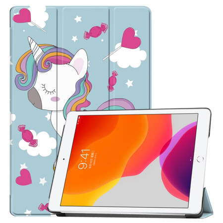 Husa tableta compatibila Apple iPad 10.2 2019/2020/2021, FoldPro cu Microfibra, Auto Sleep/Wake, Unicorn