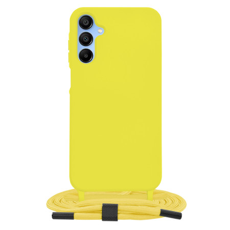 Husa cu Snur compatibila Samsung Galaxy A15, Prindere la gat Reglabila, Crossbody, Yellow