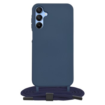 Husa cu Snur compatibila Samsung Galaxy A15, Prindere la gat Reglabila, Crossbody, Blue