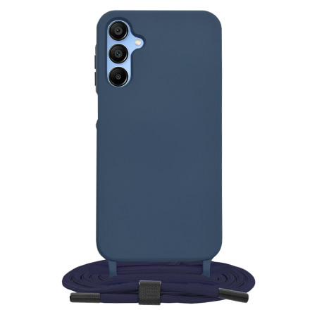 Husa cu Snur compatibila Samsung Galaxy A15, Prindere la gat Reglabila, Crossbody, Blue