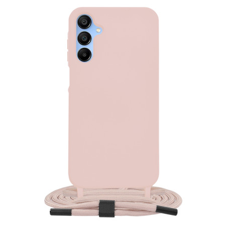 Husa cu Snur compatibila Samsung Galaxy A15, Prindere la gat Reglabila, Crossbody, Pink