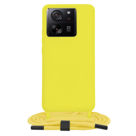 Husa cu Snur compatibila Xiaomi 13T / 13T Pro, Prindere la gat Reglabila, Crossbody, Yellow