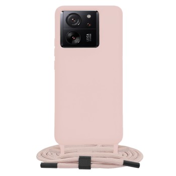 Husa cu Snur compatibila Xiaomi 13T / 13T Pro, Prindere la gat Reglabila, Crossbody, Pink