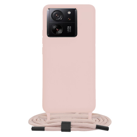 Husa cu Snur compatibila Xiaomi 13T / 13T Pro, Prindere la gat Reglabila, Crossbody, Pink