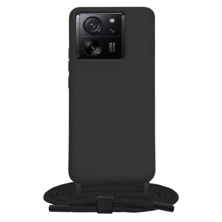 Husa cu Snur compatibila Xiaomi 13T / 13T Pro, Prindere la gat Reglabila, Crossbody, Black
