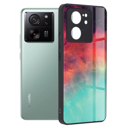 Husa telefon compatibila Xiaomi 13T / 13T Pro, Glass Spate din Sticla Securizata, Fiery Ocean
