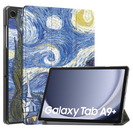 Husa tableta compatibila Samsung Galaxy Tab A9 Plus, FoldPro cu Microfibra, Auto Sleep/Wake, Starry Night