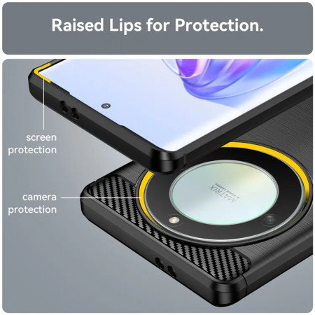 Husa Carbon compatibila Honor Magic 6 Lite, Tech Protect AntiSoc, Negru