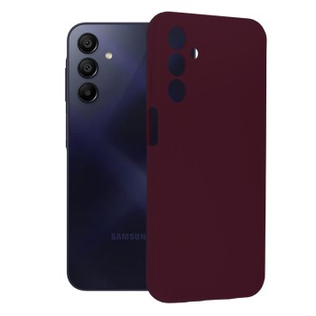 Husa de telefon compatibila Samsung Galaxy A15, Antiamprenta, Interior Microfibra, Camera Extra Pro, Plum Violet