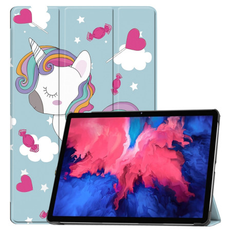 Husa tableta compatibila Lenovo Tab P11 TB-J606L / TB-J606F / Tab P11 Plus TB-J616F / TB-J616X, FoldPro cu Microfibra, Auto Sleep/Wake, Unicorn