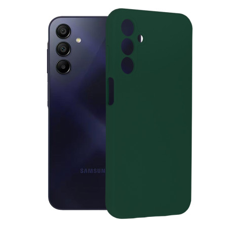 Husa de telefon compatibila Samsung Galaxy A15, Antiamprenta, Interior Microfibra, Camera Extra Pro, Dark Green