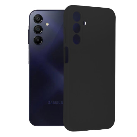 Husa de telefon compatibila Samsung Galaxy A15, Antiamprenta, Interior Microfibra, Camera Extra Pro, Black