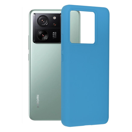 Husa de telefon compatibila Xiaomi 13T / 13T Pro, Antiamprenta, Interior Microfibra, Camera Extra Pro, Denim Blue