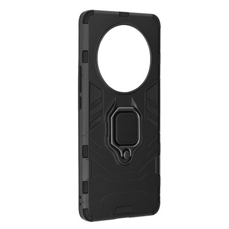 Husa telefon compatibila Honor Magic6 Lite, Antishock Armor, Inel rotativ 360 grade, Magnet suport auto incorporat, TPU si PC, Negru