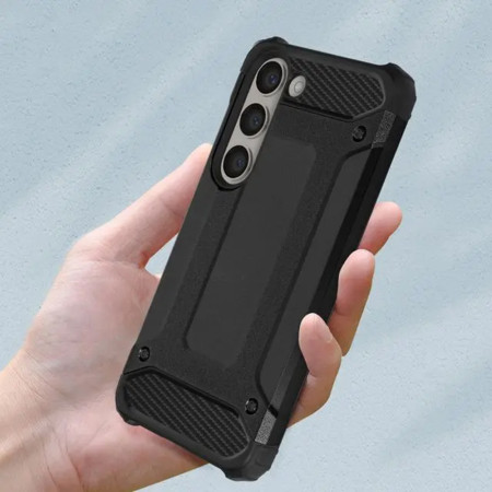 Husa telefon compatibila Samsung Galaxy S24 Plus, Tech Hybrid Armor, Negru 