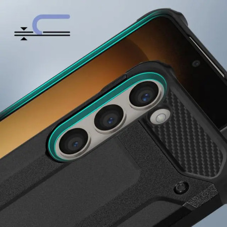 Husa telefon compatibila Samsung Galaxy S24 Plus, Tech Hybrid Armor, Negru 