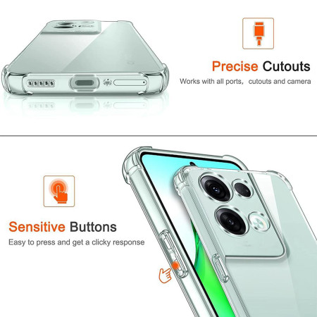 Husa Antisoc compatibila Oppo Reno 8 Pro, PRO AirBag, Clear